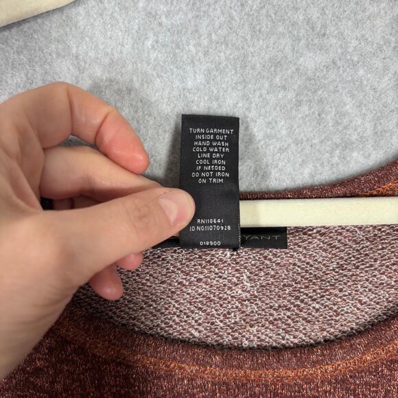 Lane Bryant Sweater 18 20 Burgundy Sequin Metallic Shimmery Stretch Copper Comfy - Picture 7 of 10